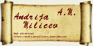 Andrija Milićev vizit kartica